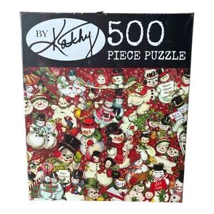 By Kathy 500‎ Piece Puzzle Winter Wonderland Snowmen Vintage Style Sealed New